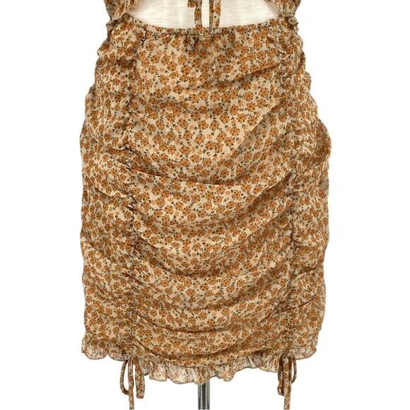 ILLA ILLA Micro Floral Cut Out Cinched Mini Dress Size Large Cottagecore - Picture 4 of 9